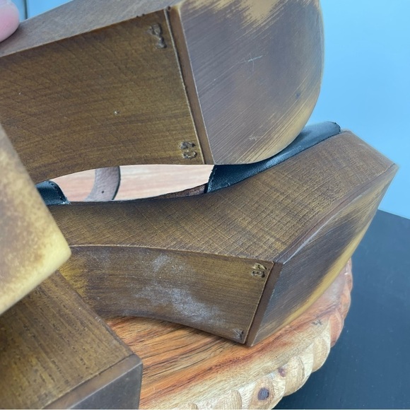 Anthropologie Musse Cloud 70s Style Chunky Heel Platform Sandals Naomie black 9 - Picture 9 of 10